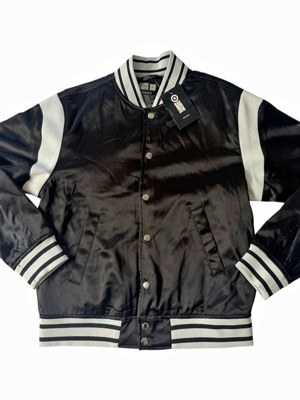 Target Black History Month Elevate Satin Varsity Bomber Jacket XS NWT